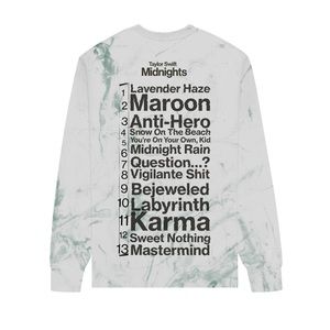 Taylor Swift Midnights Green tie dye long sleeve